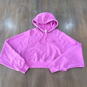 Alo yoga Women's XS bright Pink cropped Hoodie pullover sweatshirt